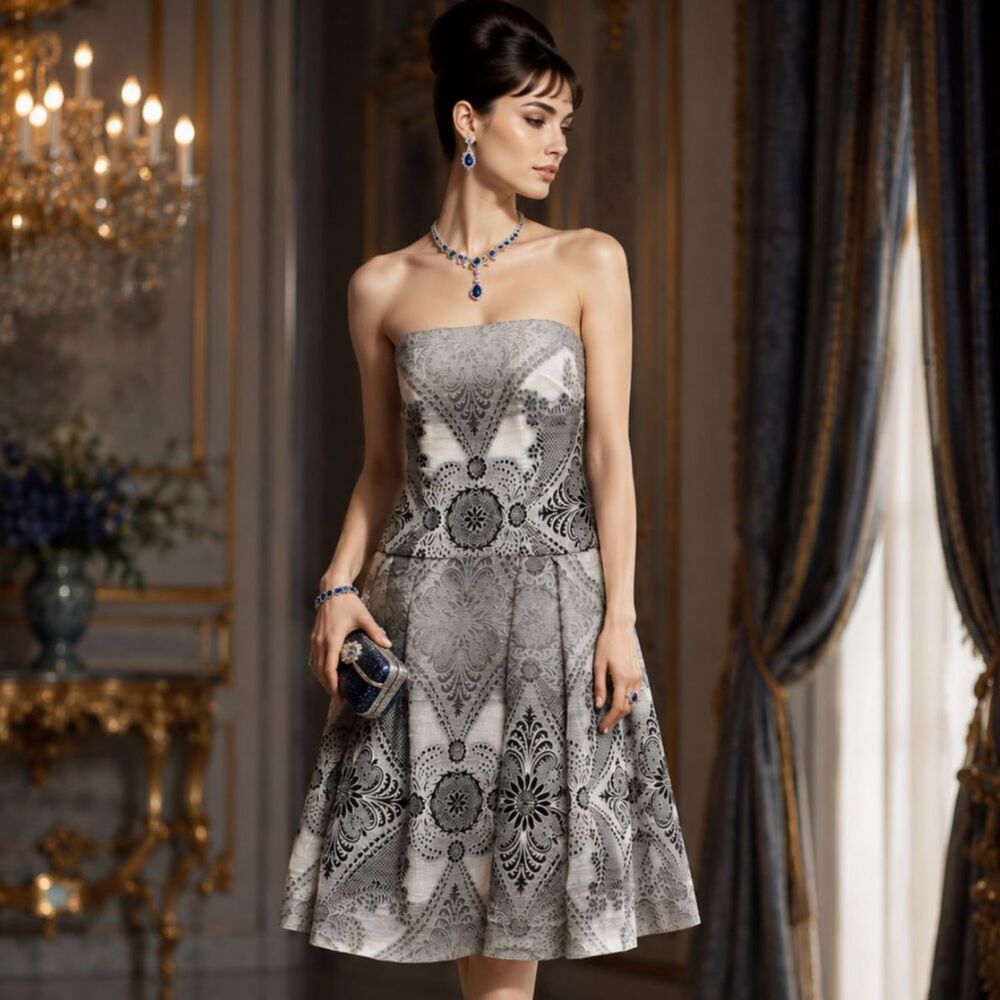 Carolina Herrera  Paisley Print Midi Dress Size:6